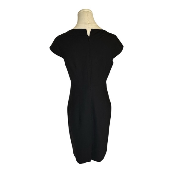BANANA REPUBLIC Black Sheath Dress Short Sleeve Wool Work Business Party Size 6 - Picture 2 of 7